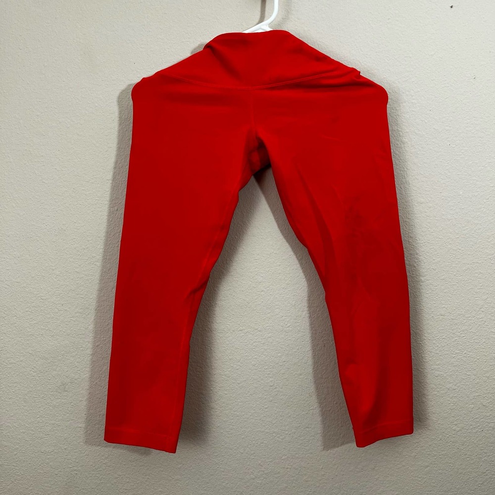 Lululemon Leggings Womens Size 6 Pink Pockets Polyester Athletic Running